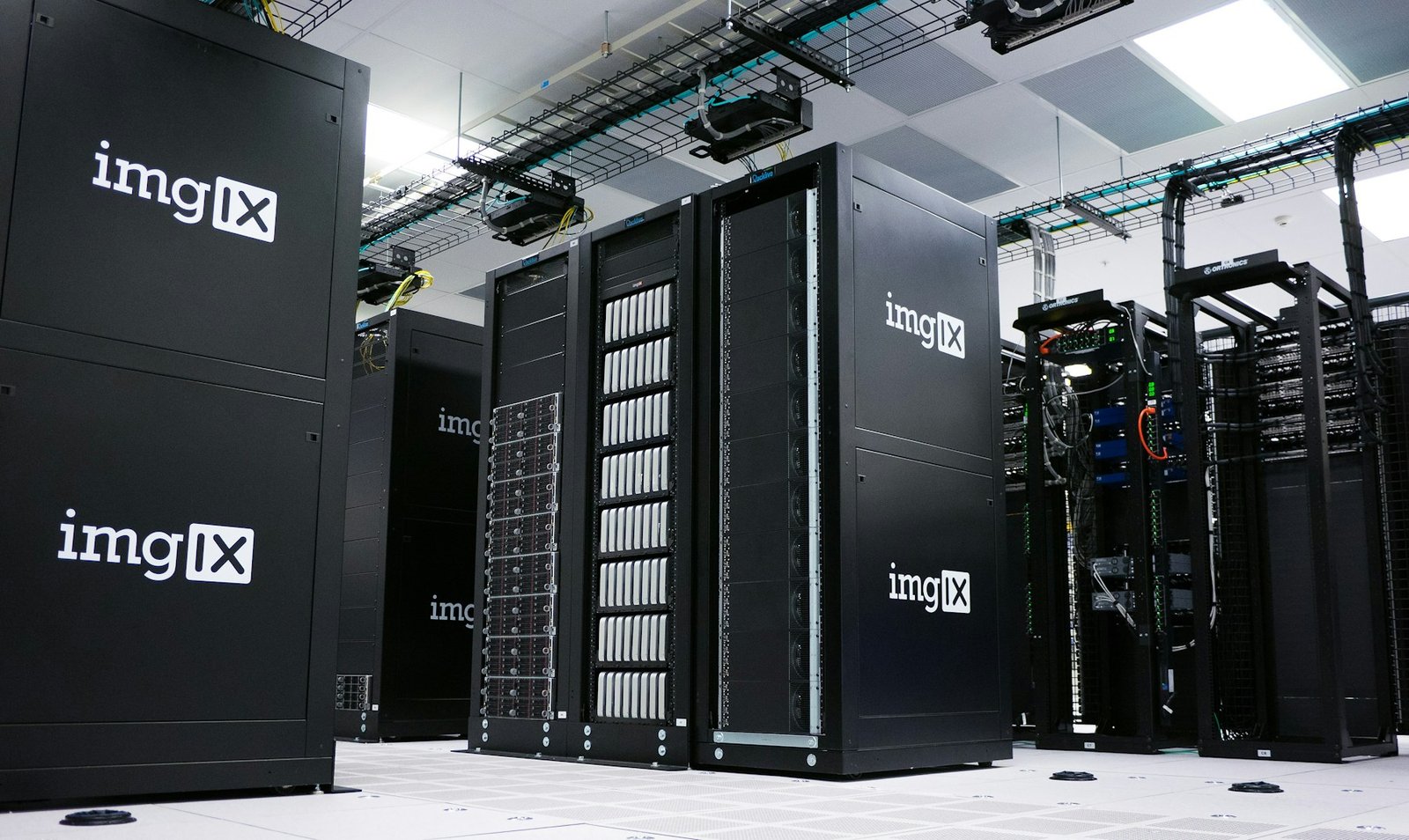 Server racks in an imgix data centre